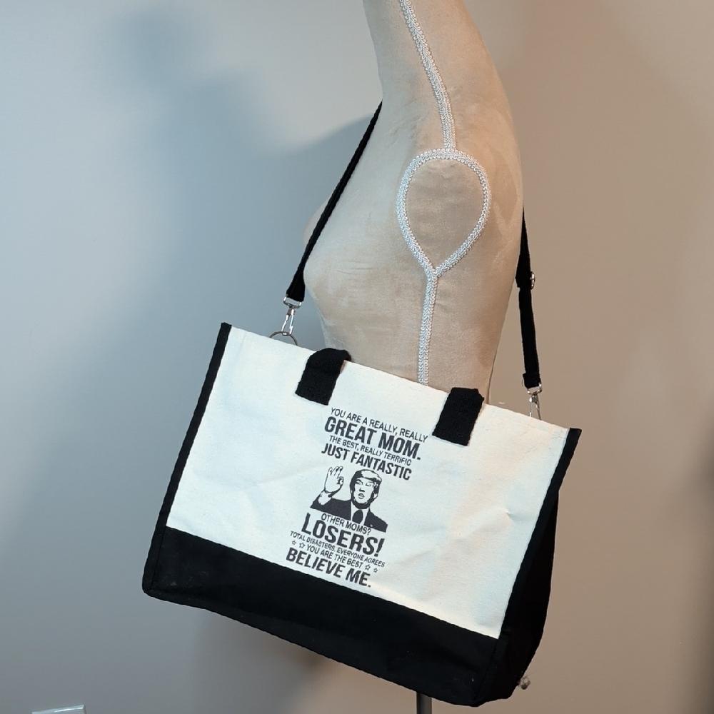 💥 Funny Black and White Tote Bag